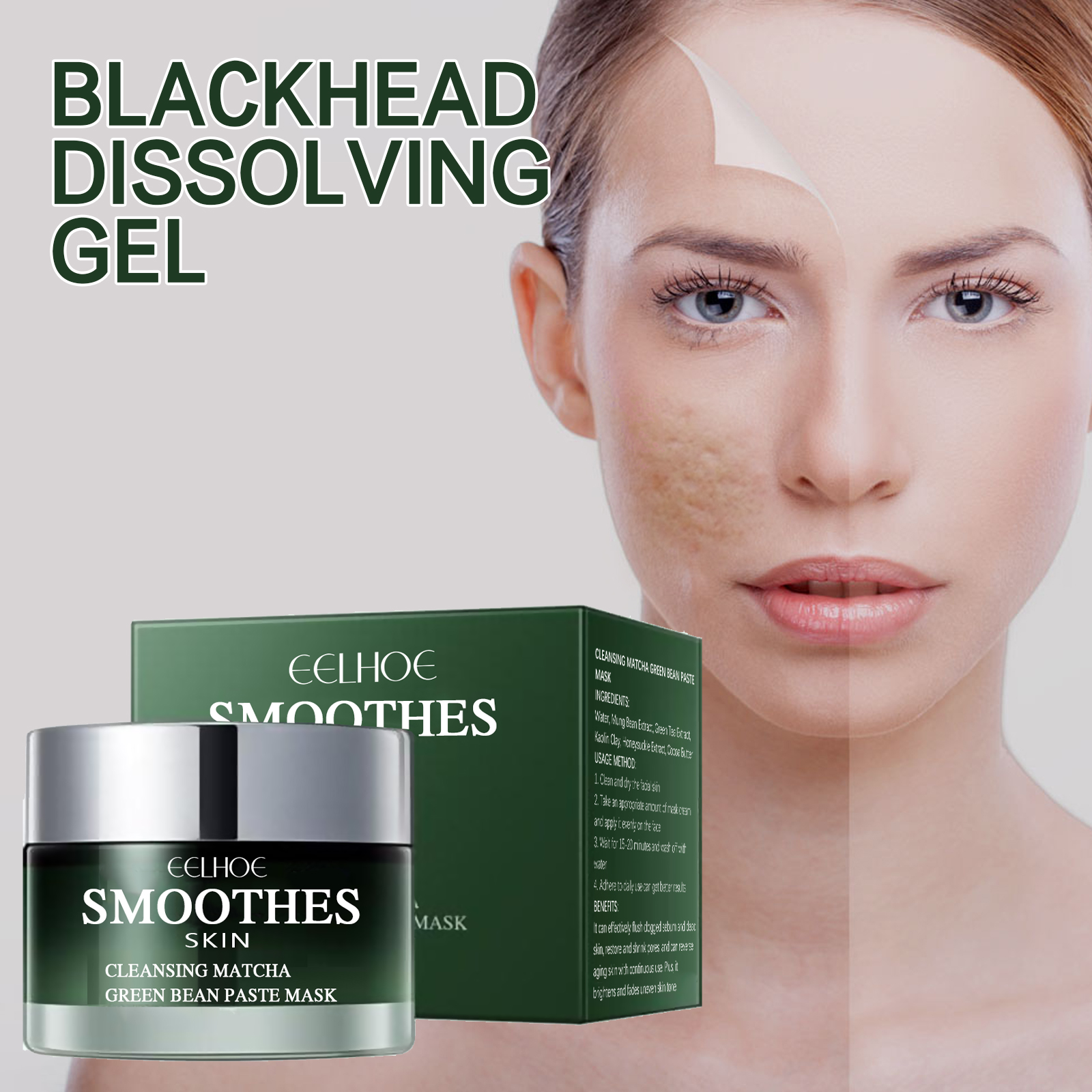 Mud Mask Kaolin - Green Tea Solid Cleansing Mask To