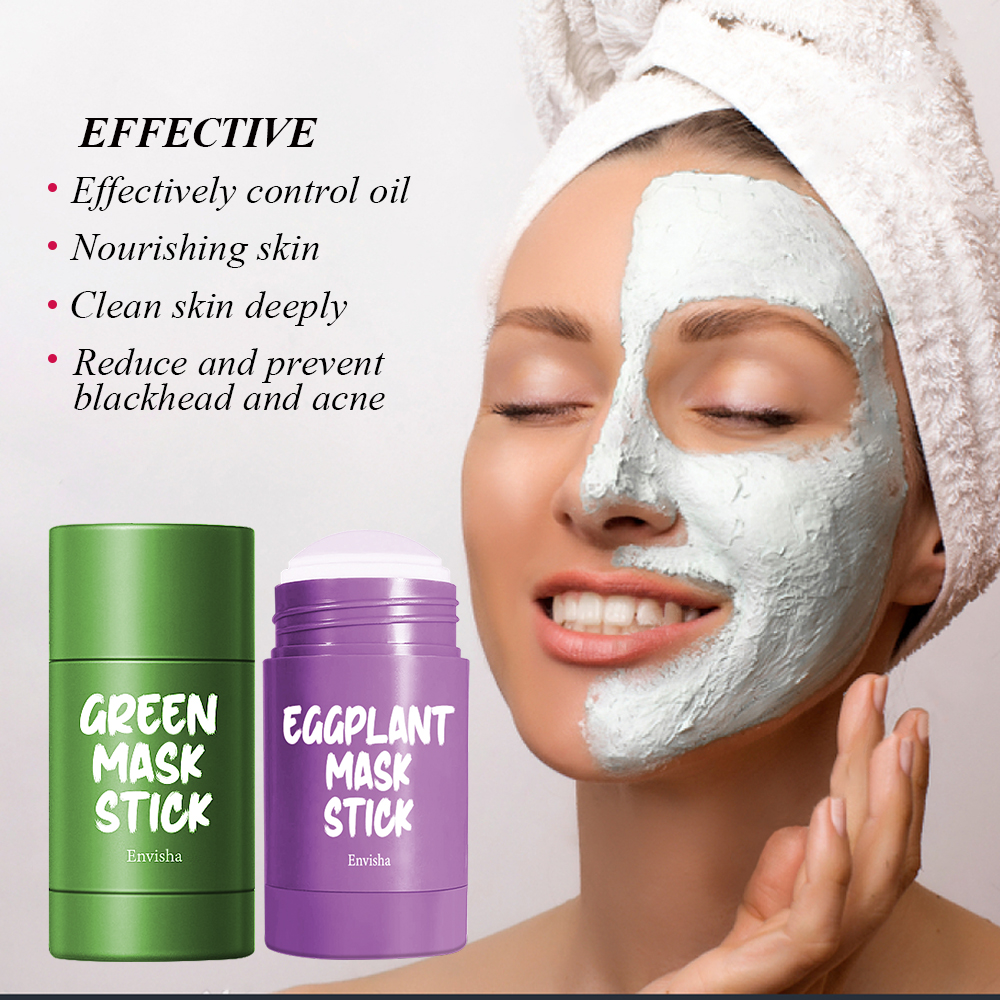Mud Mask Kaolin - Skin Care Facial Mask Eggplant Green