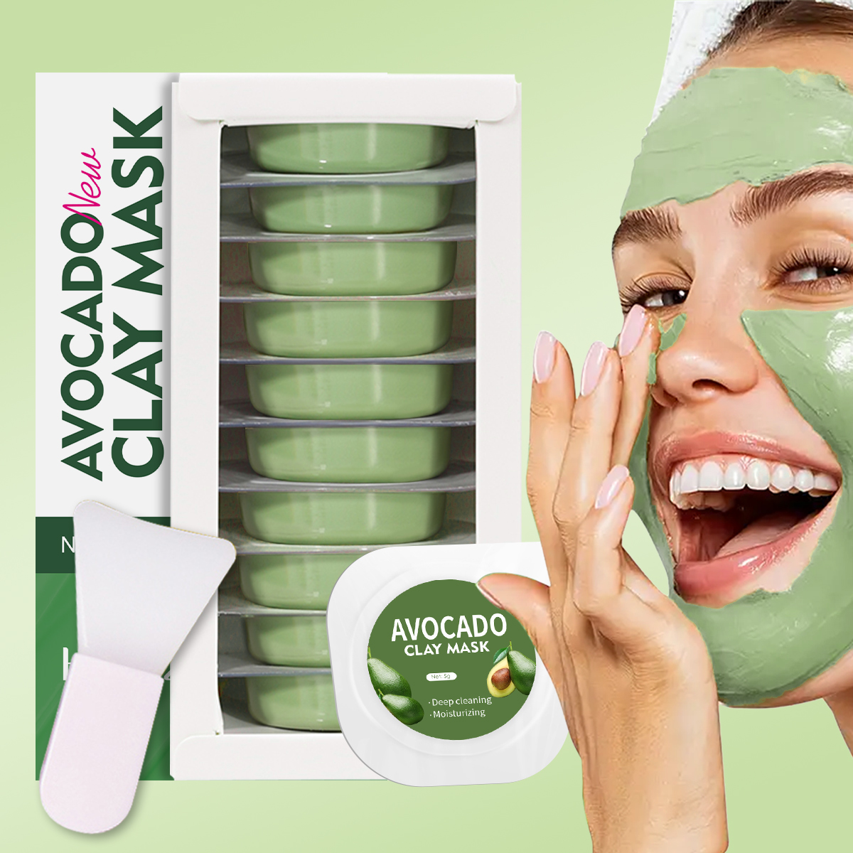Mud Mask Kaolin - 5g/0.17oz*10 Avocado disposable clay mud mask