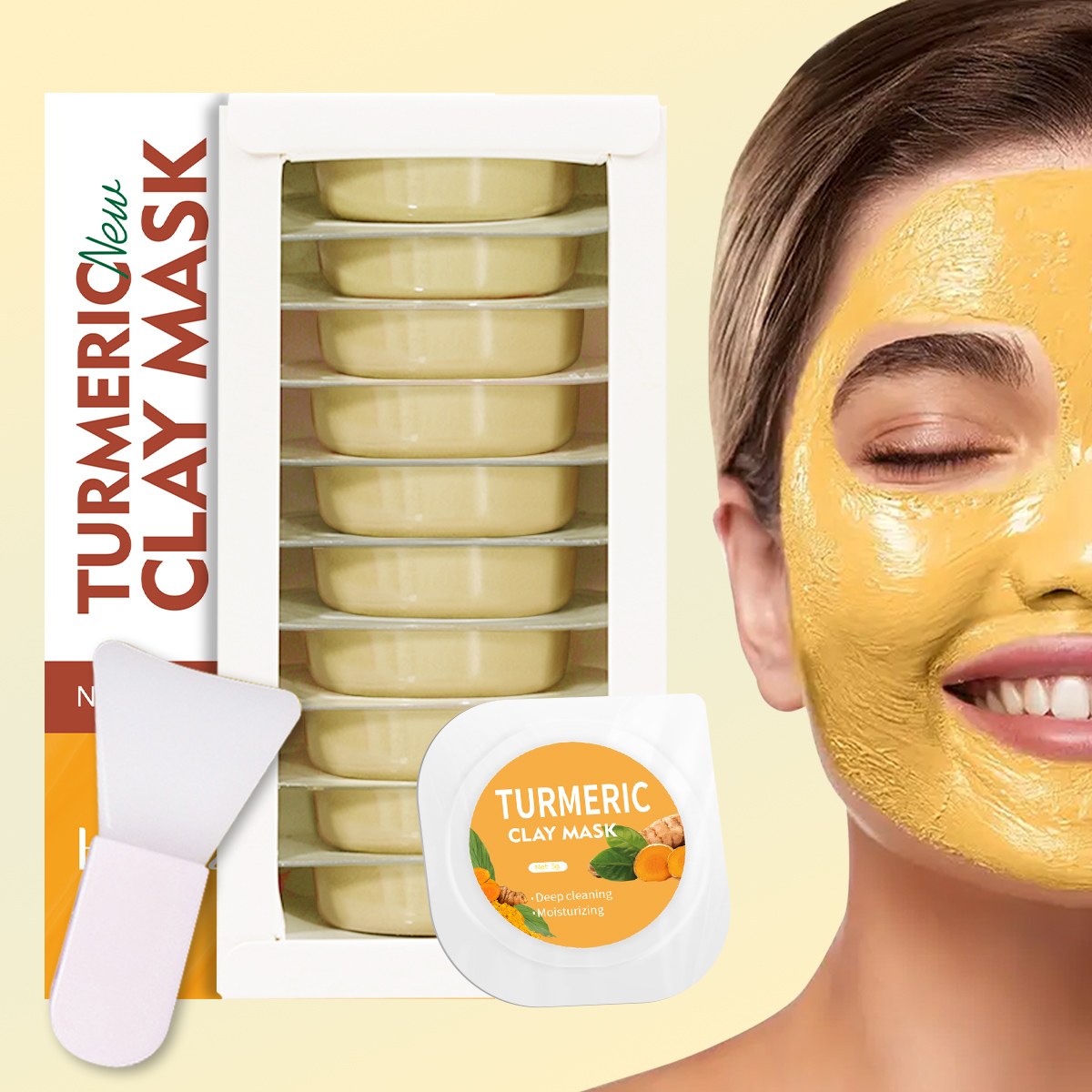 Mud Mask Kaolin - 5g/0.17oz*10 Turmeric clay mud mask deep
