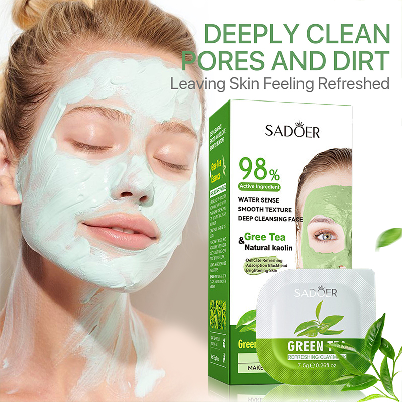 Mud Mask Kaolin - 8pcs Green Tea Cleaning Mud Mask