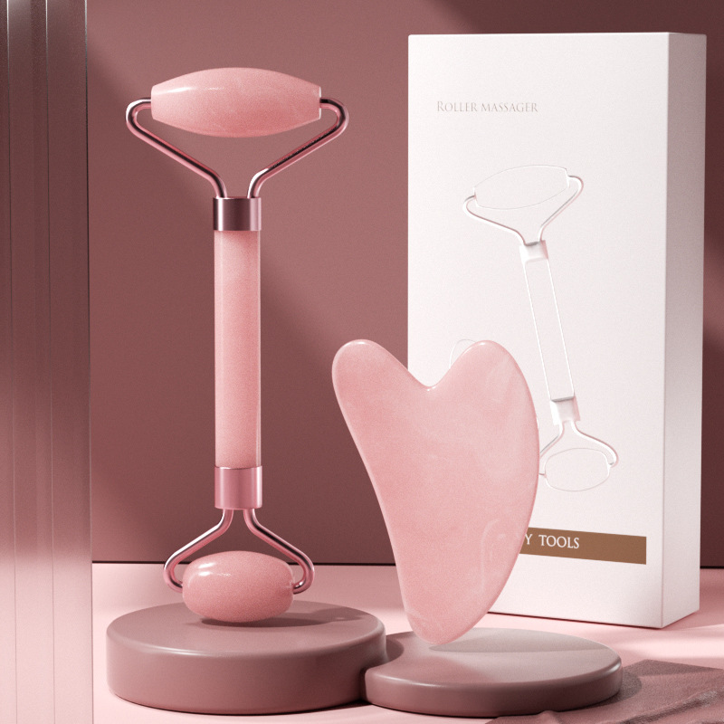 Skincare Glow Glowing - Dual Head Face Roller Pink Crystal