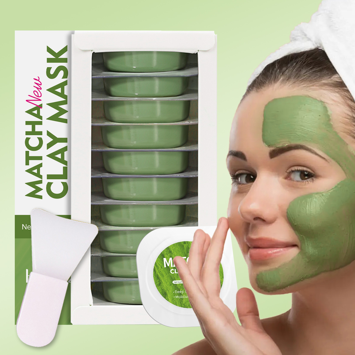 Mud Mask Kaolin - Matcha Deep Cleansing Mask Clay mud