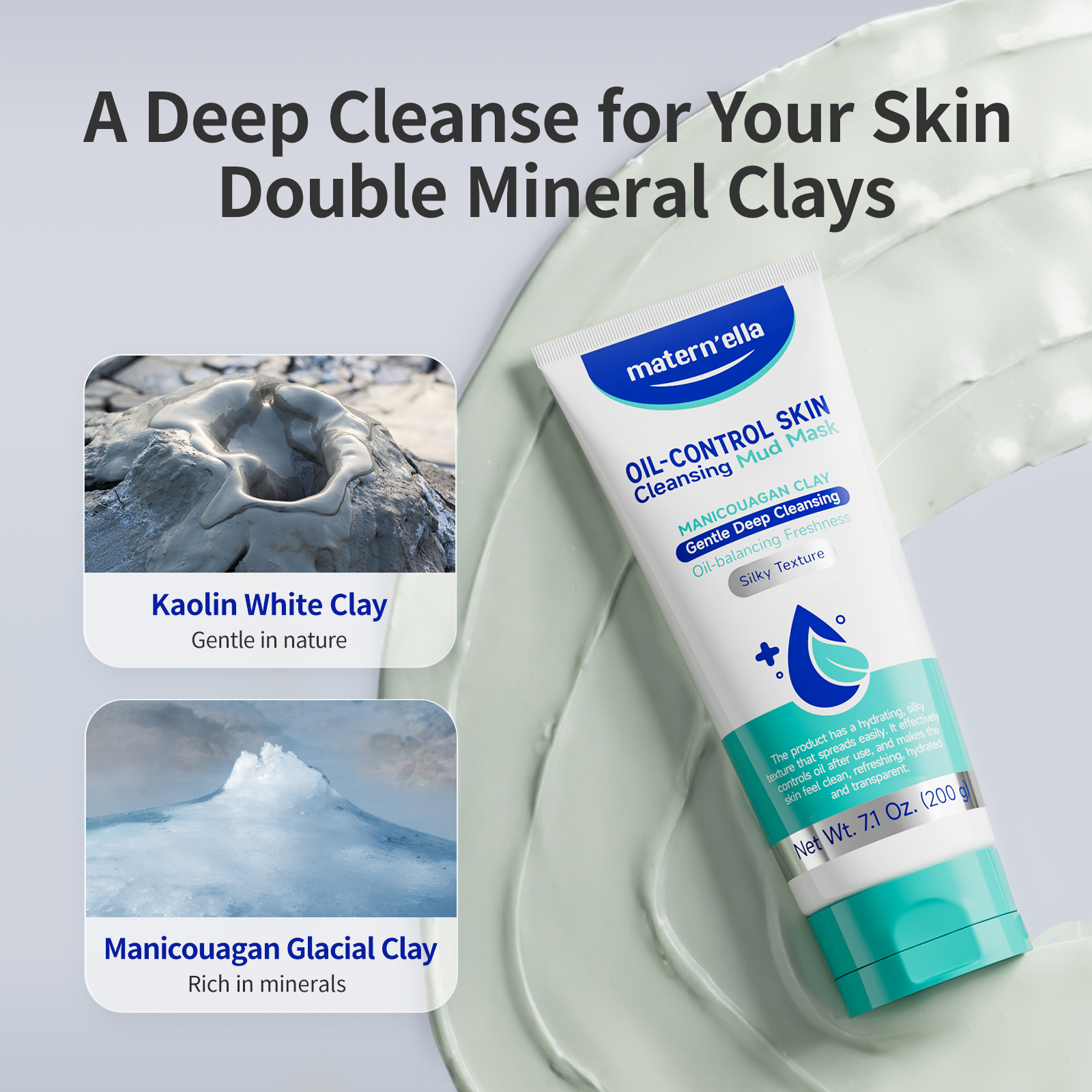 Matern'ella Manicouagan Clay M - Mud Mask Kaolin recension och pris