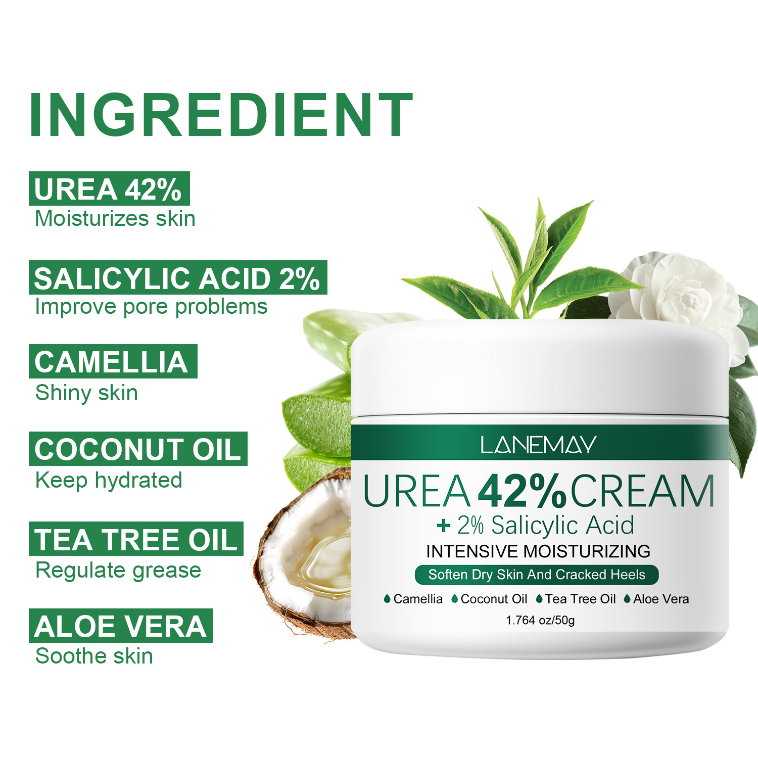 2PCS New 42% Urea Cream + 2% S - Azelaic Acid Cream recension och pris