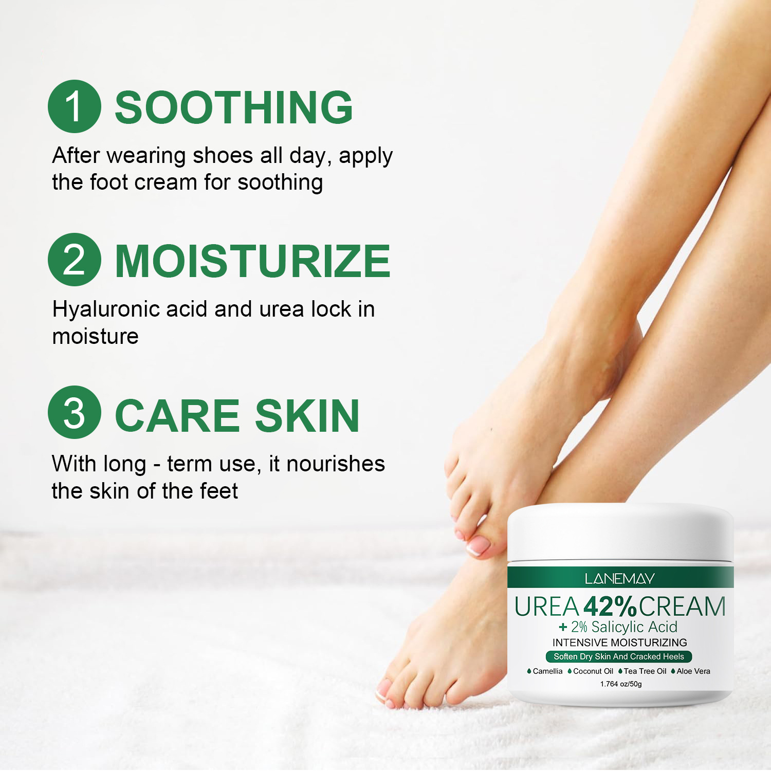 2PCS New 42% Urea Cream + 2% S - Azelaic Acid Cream recension och pris