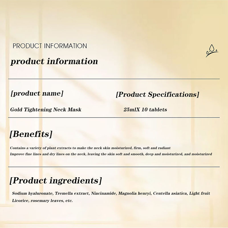 Gold Firming Neck Mask Moistur - Skincare Centella recension och pris