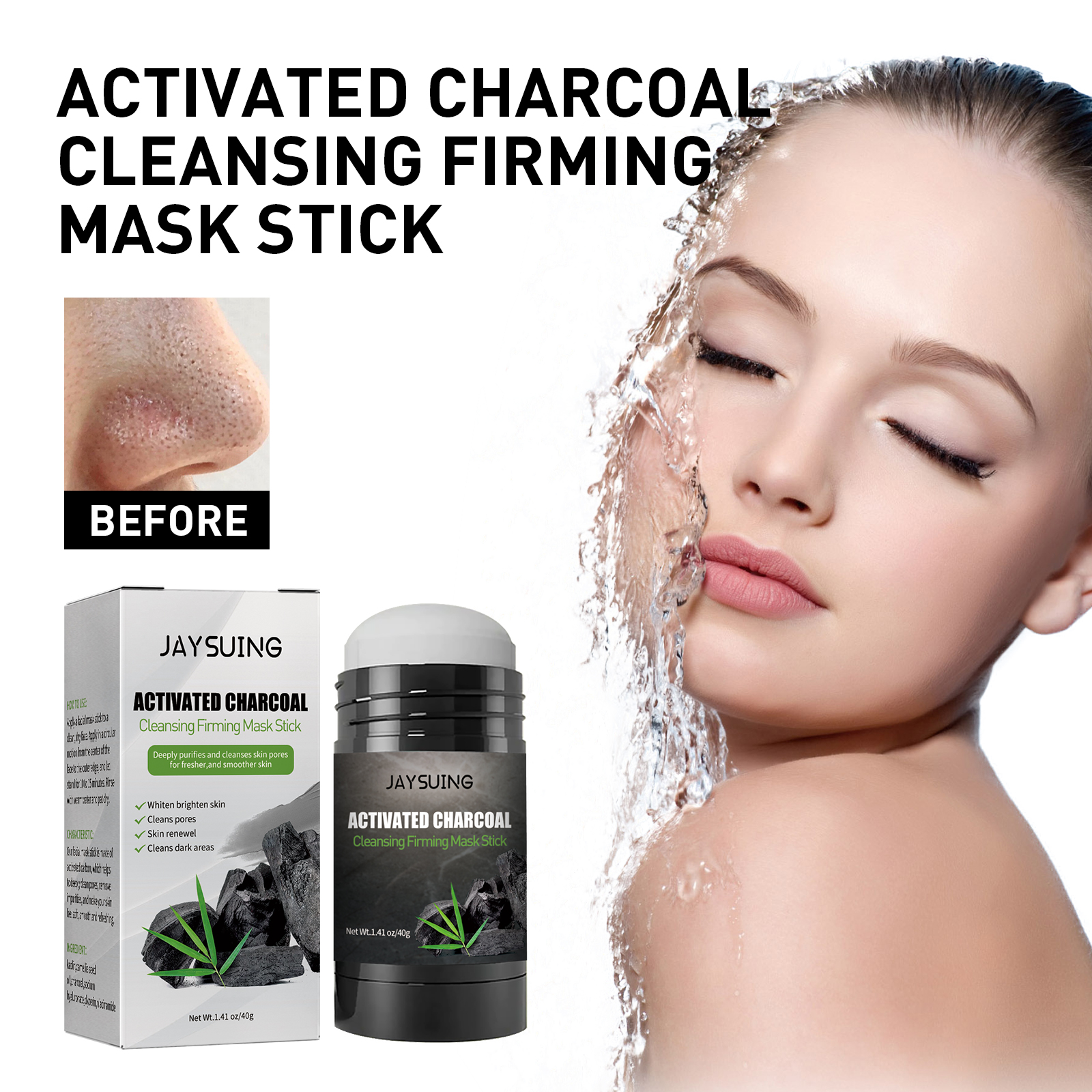 40g Activated carbon facial ma - Mud Mask Kaolin recension och pris
