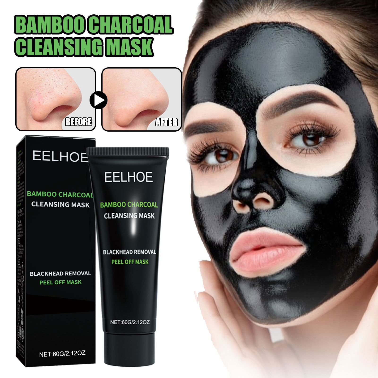 Bamboo Charcoal Tear-off Mask  - Mud Mask Kaolin recension och pris