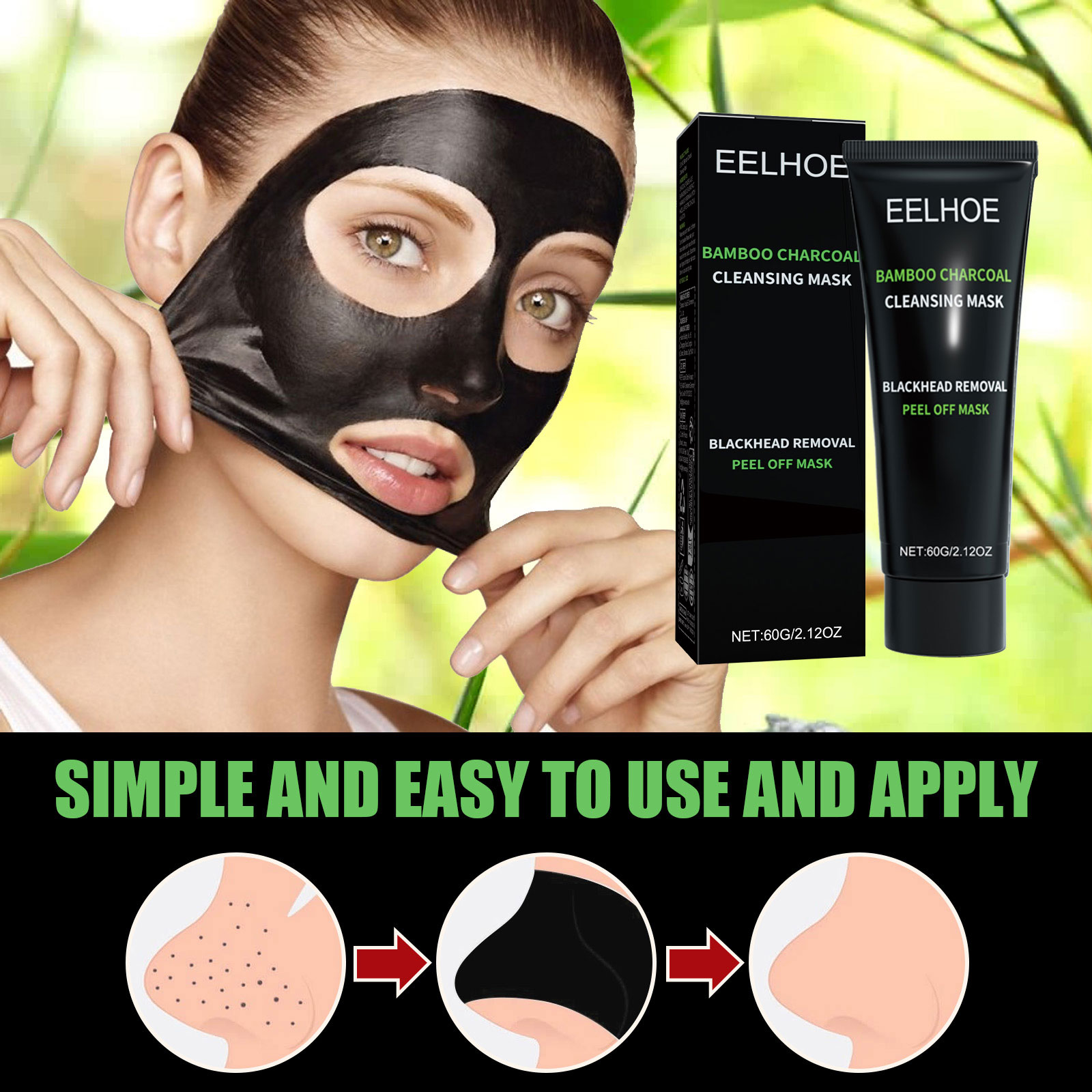 Bamboo Charcoal Tear-off Mask  - Mud Mask Kaolin recension och pris