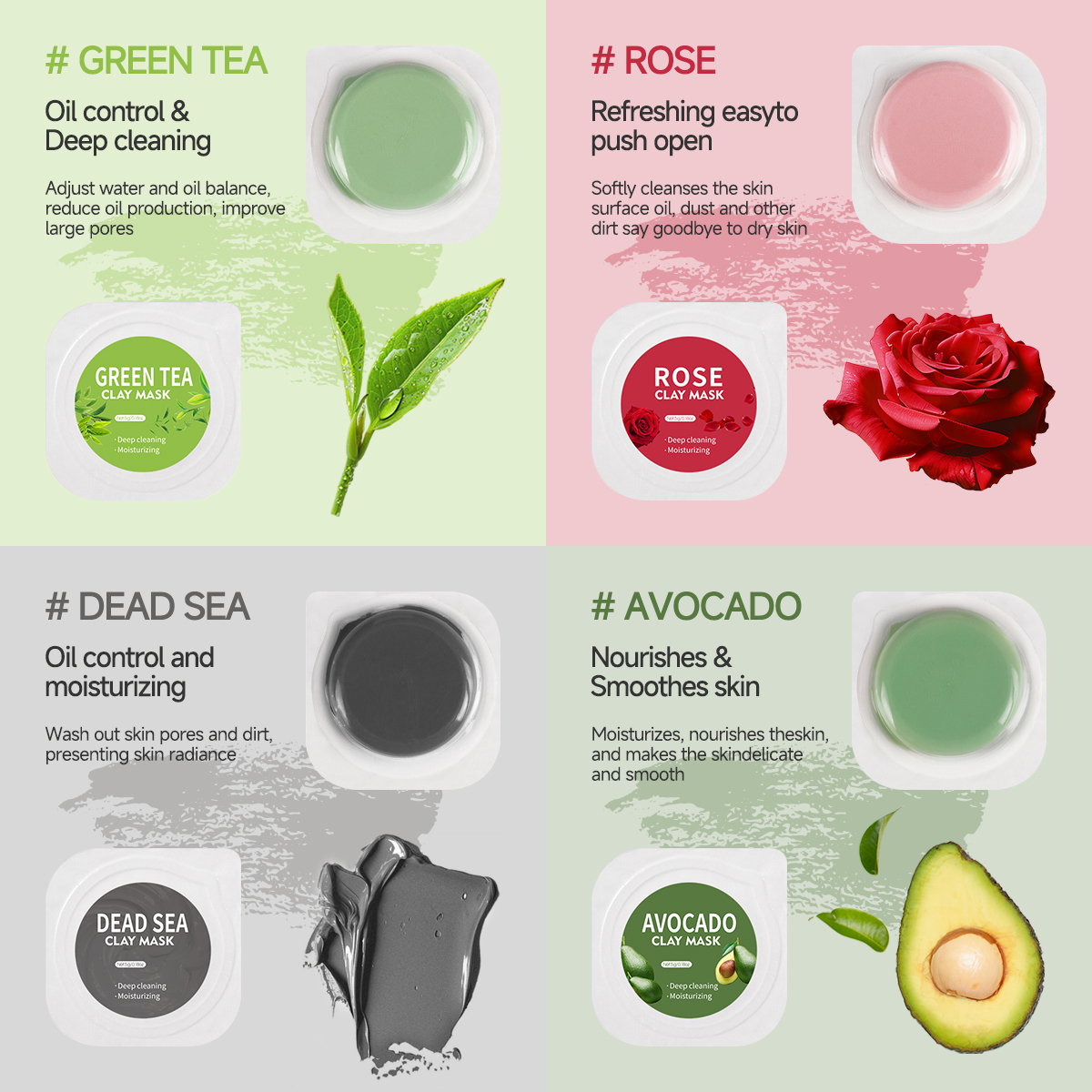 5g*10pcs Facial Cleansing Mud  - Mud Mask Kaolin recension och pris