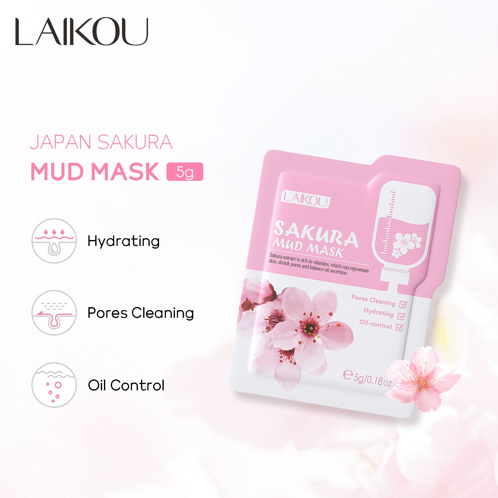 10pcsLAIKOU Sakura Mud Mask Ba - Mud Mask Kaolin recension och pris