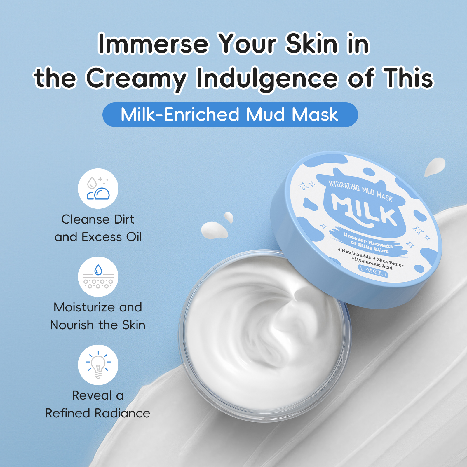 LAIKOU Milk Hydrating Mud Mask - Mud Mask Kaolin recension och pris
